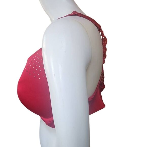 Ambrielle Plunge Red Crossback Underwire Bra (42D) - Picture 3 of 5